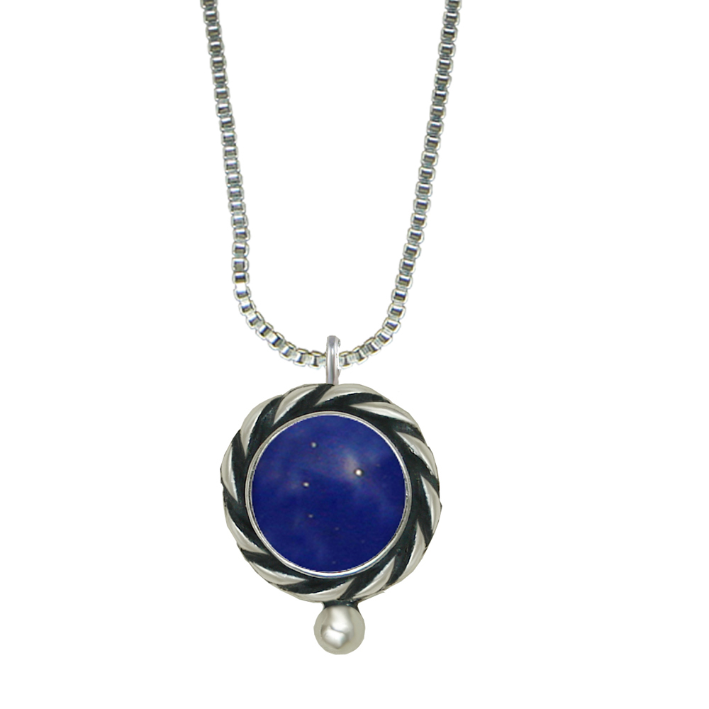 Sterling Silver Little Lapis Lazuli Pendant Necklace